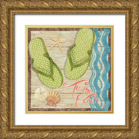 Hit the Beach IV Gold Ornate Wood Framed Art Print with Double Matting by Brent, Paul