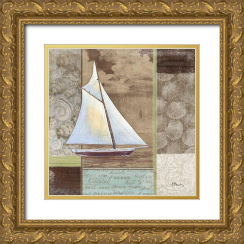 Santa Rosa Boat II Gold Ornate Wood Framed Art Print with Double Matting by Brent, Paul