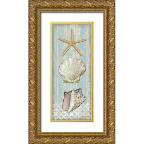 Spa Shells Vertical II Gold Ornate Wood Framed Art Print with Double Matting by Brent, Paul