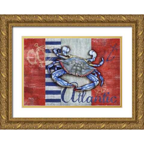 Maritime Crab Gold Ornate Wood Framed Art Print with Double Matting by Brent, Paul