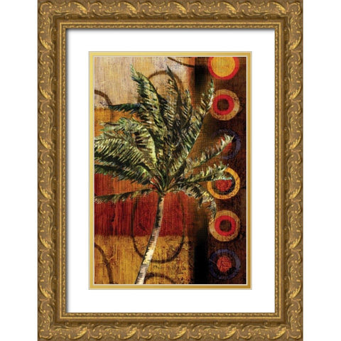 Modern Palm I Gold Ornate Wood Framed Art Print with Double Matting by Brent, Paul