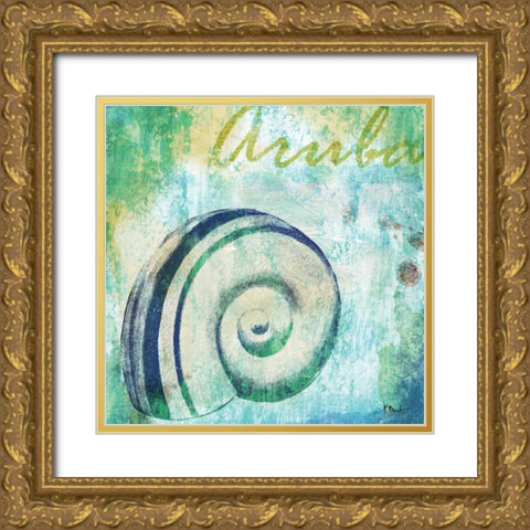 Martinique Shells III Gold Ornate Wood Framed Art Print with Double Matting by Brent, Paul