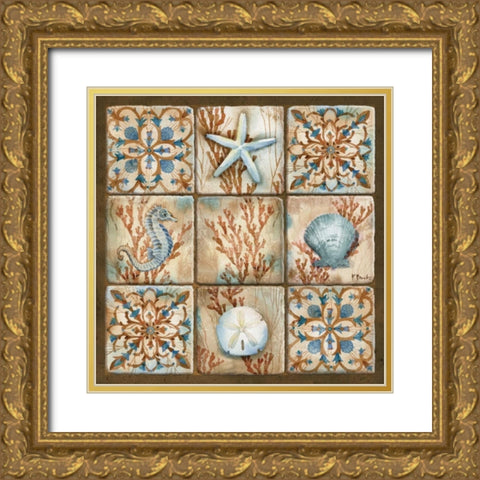 Sea Isle Collage II Gold Ornate Wood Framed Art Print with Double Matting by Brent, Paul