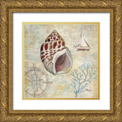 Discovery Shell IV Gold Ornate Wood Framed Art Print with Double Matting by Brent, Paul