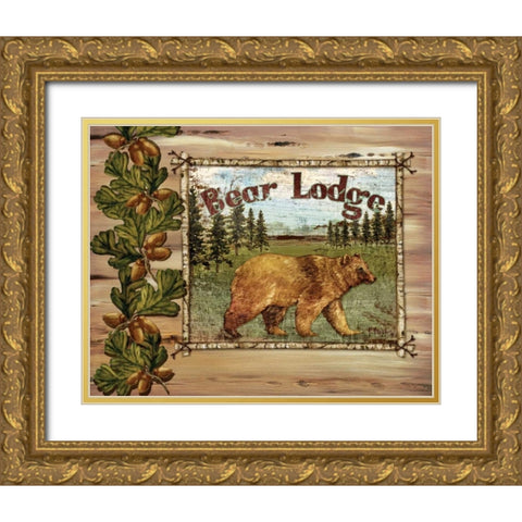 Forest Collage I Gold Ornate Wood Framed Art Print with Double Matting by Brent, Paul