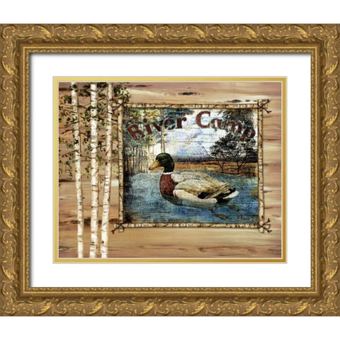 Forest Collage III Gold Ornate Wood Framed Art Print with Double Matting by Brent, Paul