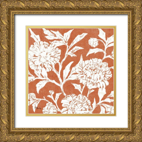 Jardin Floral III Gold Ornate Wood Framed Art Print with Double Matting by Brent, Paul