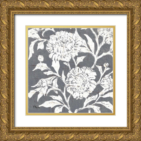 Jardin Floral IV Gold Ornate Wood Framed Art Print with Double Matting by Brent, Paul