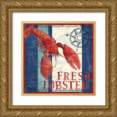 Deep Sea Lobster Gold Ornate Wood Framed Art Print with Double Matting by Brent, Paul