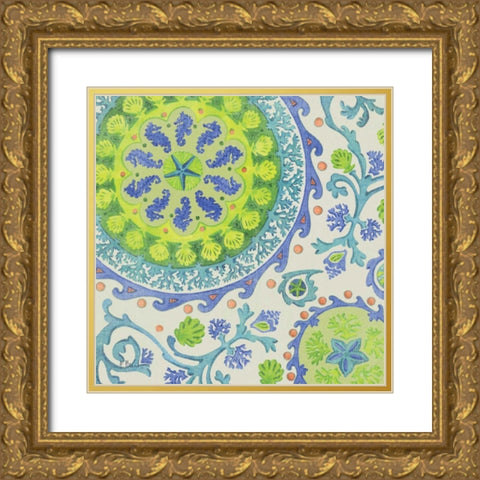 Coastal Suzani I Gold Ornate Wood Framed Art Print with Double Matting by Brent, Paul