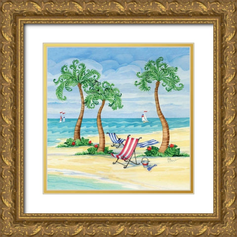 Whimsy Bay Chairs II Gold Ornate Wood Framed Art Print with Double Matting by Brent, Paul