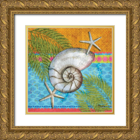 Pacific Shells III Gold Ornate Wood Framed Art Print with Double Matting by Brent, Paul