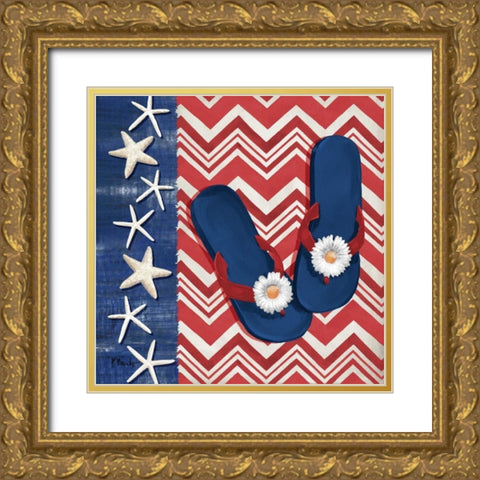 Americas Beach I Gold Ornate Wood Framed Art Print with Double Matting by Brent, Paul