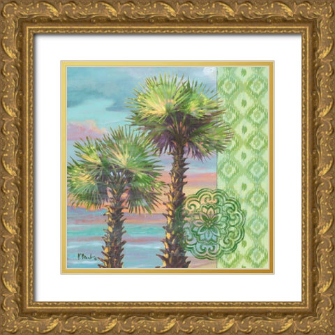 Palm Duo Collage II Gold Ornate Wood Framed Art Print with Double Matting by Brent, Paul