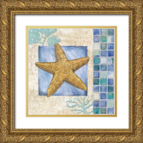 Mosaic Shell Collage VI Gold Ornate Wood Framed Art Print with Double Matting by Brent, Paul