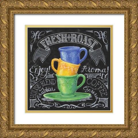 Chalkboard Coffee I Gold Ornate Wood Framed Art Print with Double Matting by Brent, Paul