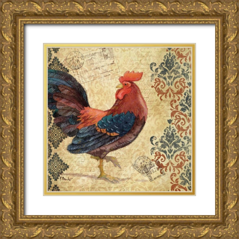 Gourmet Rooster I Gold Ornate Wood Framed Art Print with Double Matting by Brent, Paul