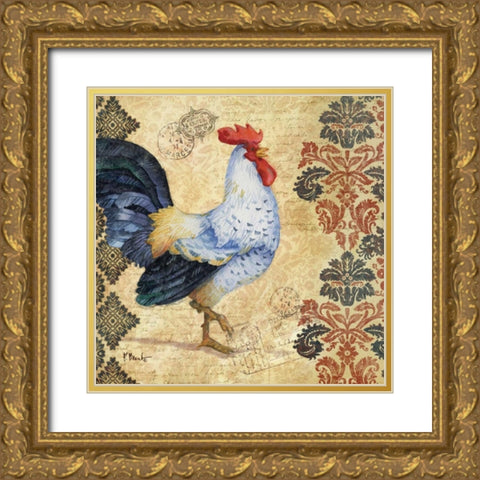 Gourmet Rooster III Gold Ornate Wood Framed Art Print with Double Matting by Brent, Paul