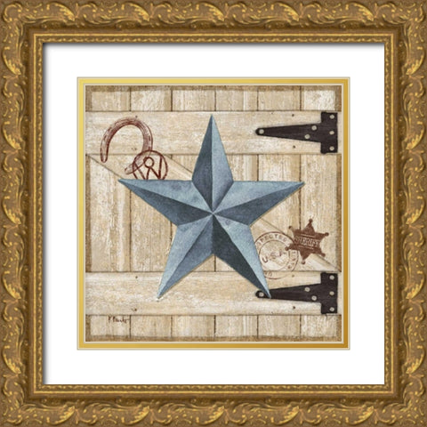 Barn Star II Gold Ornate Wood Framed Art Print with Double Matting by Brent, Paul