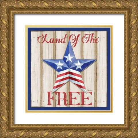 Patriotic Barn Star I Gold Ornate Wood Framed Art Print with Double Matting by Brent, Paul