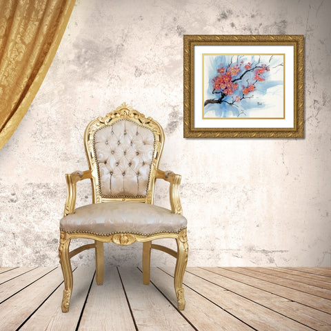 Cherry Blossoms I Gold Ornate Wood Framed Art Print with Double Matting by Brent, Paul