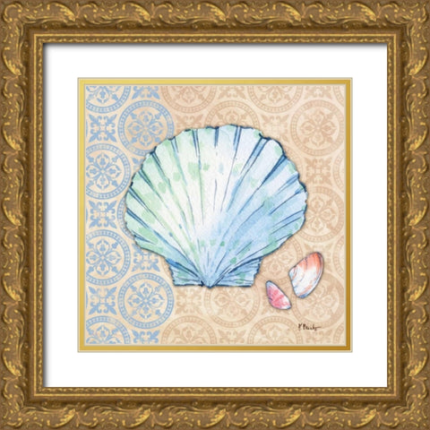 Serene Seashells I Gold Ornate Wood Framed Art Print with Double Matting by Brent, Paul