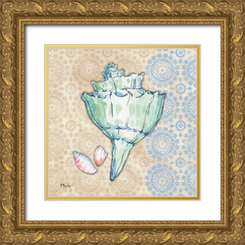 Serene Seashells IV Gold Ornate Wood Framed Art Print with Double Matting by Brent, Paul