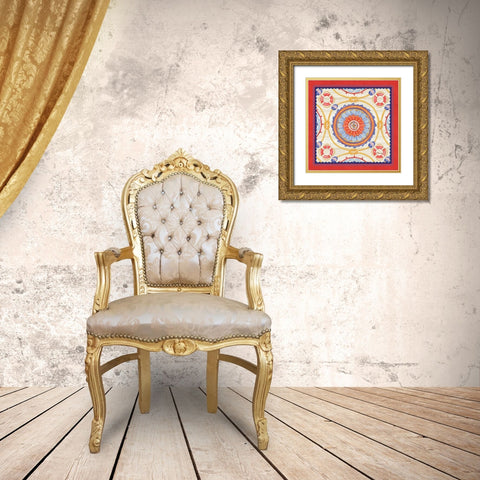 Red Nautical Suzani II Gold Ornate Wood Framed Art Print with Double Matting by Brent, Paul