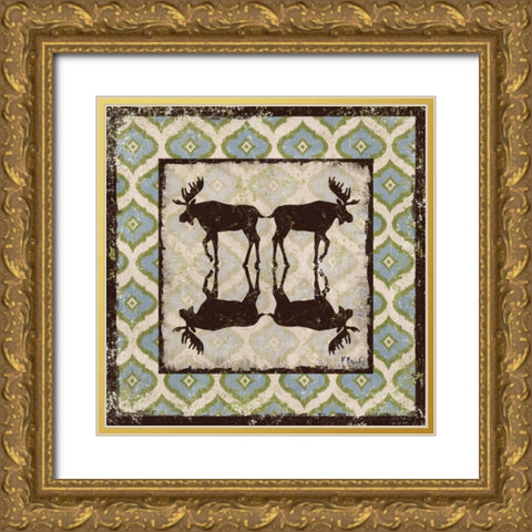 Modern Lodge Azure II Gold Ornate Wood Framed Art Print with Double Matting by Brent, Paul