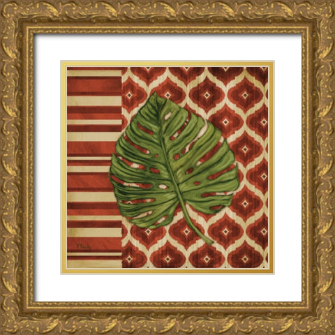 Sunset Cay Palm I Gold Ornate Wood Framed Art Print with Double Matting by Brent, Paul