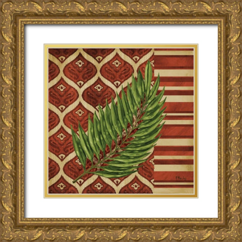 Sunset Cay Palm IV Gold Ornate Wood Framed Art Print with Double Matting by Brent, Paul