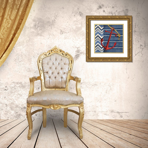 Anchors Away I Gold Ornate Wood Framed Art Print with Double Matting by Brent, Paul