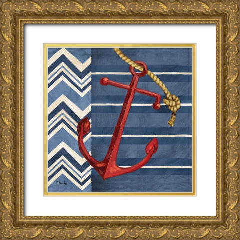 Anchors Away I Gold Ornate Wood Framed Art Print with Double Matting by Brent, Paul