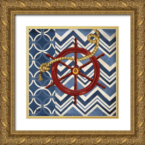 Anchors Away III Gold Ornate Wood Framed Art Print with Double Matting by Brent, Paul