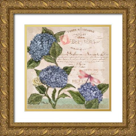 Parisian Hydrangeas I Gold Ornate Wood Framed Art Print with Double Matting by Brent, Paul