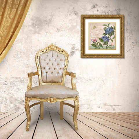 Parisian Hydrangeas II Gold Ornate Wood Framed Art Print with Double Matting by Brent, Paul