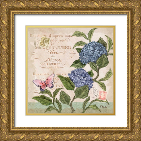 Parisian Hydrangeas II Gold Ornate Wood Framed Art Print with Double Matting by Brent, Paul