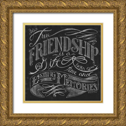 True Friendship Gold Ornate Wood Framed Art Print with Double Matting by Brent, Paul