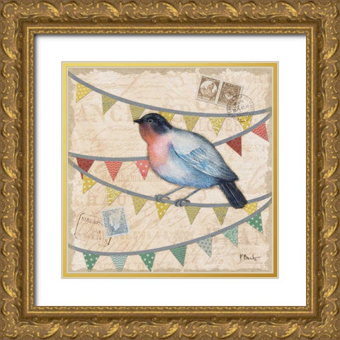 Fancy Flock II Gold Ornate Wood Framed Art Print with Double Matting by Brent, Paul