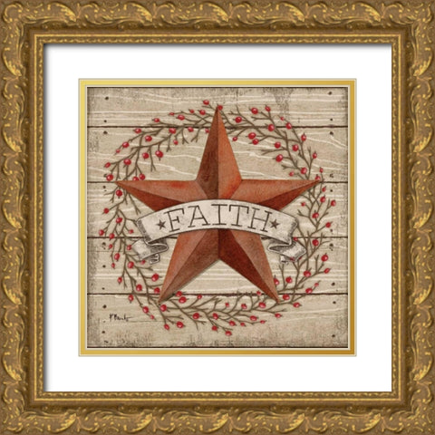 Faith Star Gold Ornate Wood Framed Art Print with Double Matting by Brent, Paul