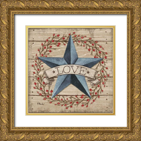 Love Star Gold Ornate Wood Framed Art Print with Double Matting by Brent, Paul