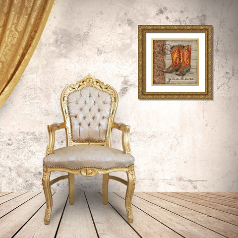 Wild West Boots I Gold Ornate Wood Framed Art Print with Double Matting by Brent, Paul