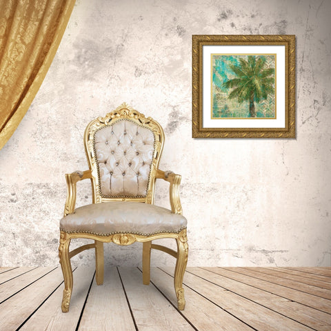 Aqua Escape II Gold Ornate Wood Framed Art Print with Double Matting by Brent, Paul
