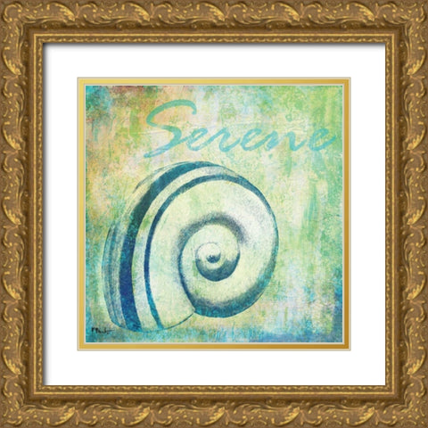 Caribbean Shells III Gold Ornate Wood Framed Art Print with Double Matting by Brent, Paul