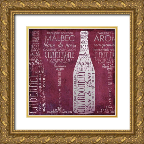 Vino Lingo II Gold Ornate Wood Framed Art Print with Double Matting by Brent, Paul
