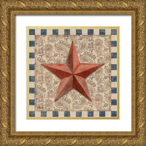 American Barn Star I Gold Ornate Wood Framed Art Print with Double Matting by Brent, Paul