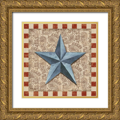 American Barn Star II Gold Ornate Wood Framed Art Print with Double Matting by Brent, Paul