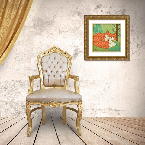 Fantasy Fox III Gold Ornate Wood Framed Art Print with Double Matting by Brent, Paul