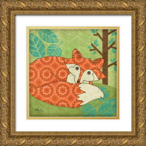 Fantasy Fox III Gold Ornate Wood Framed Art Print with Double Matting by Brent, Paul