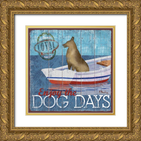 Dog Days II Gold Ornate Wood Framed Art Print with Double Matting by Brent, Paul